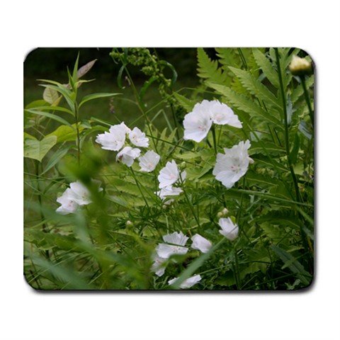 Mousepad white flowers FREE SHIPPING
