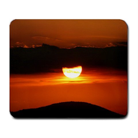 Mousepad Deep saturated colour sunset over mountain with clouds, very orange FREE SHIPPING