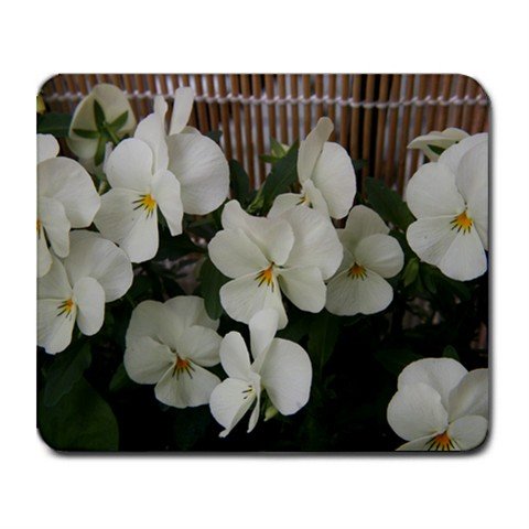 Mousepad FREE SHIPPING really nice pansy white small
