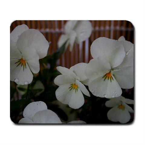 Mousepad FREE SHIPPING really nice pansy white small