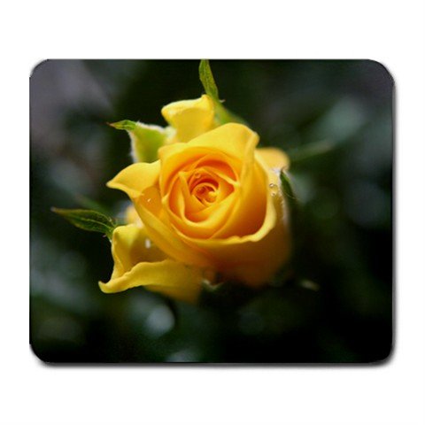 Mousepad FREE SHIPPING Yellow rose bud!!!!! :)
