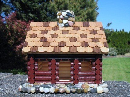Handcrafted Log Cabin Inspired Birdhouse - NEW!