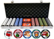 500 PIECE PRO CASINO SIZE LAS VEGAS CLAY CHIP WITH ALUMINUM CASE