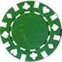 50PCS 13.5GRAM DOUBLE SUIT CLAY POKER CHIP - GREEN