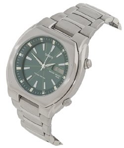 Casio MTP1225A-8AV Green Casual Dress Tough Solar Watch with a Stainless Steel Band