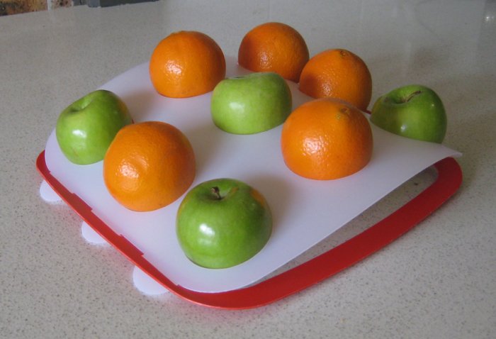 Fruit Platter - White Top, Red Base