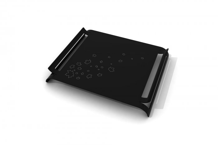 Etched Beakfast Tray - Black - Autumn Leaves