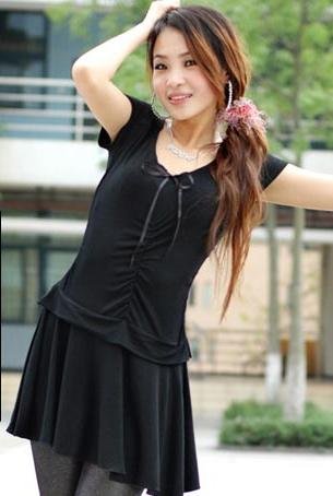 Stylish Korean Spring And Summer Casual Dress Black