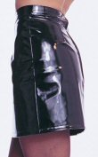 Zipper Front Faux Leather Mini Skirt Small