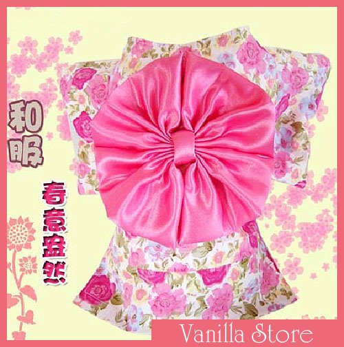 Cute Japan Kimono Style Spring Paint Dog Clothes Apparel