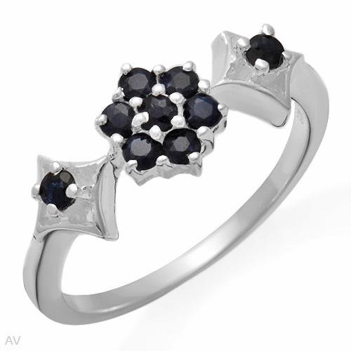 Elegant Ring With Genuine Sapphires/Sterling silver- Size 7 RETAIL $99