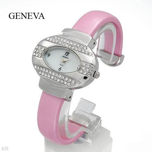 Pink Geneva Watch, Genuine crystals