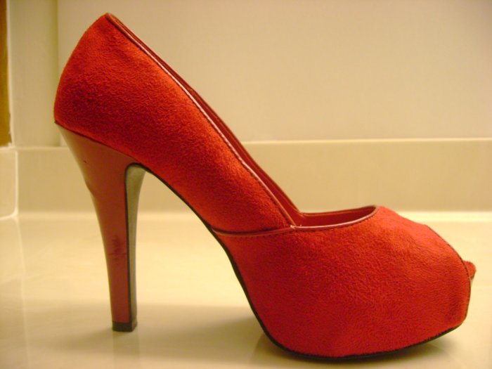 Red Platform Pumps