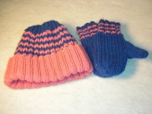 Dark Pink and Navy Blue Hat