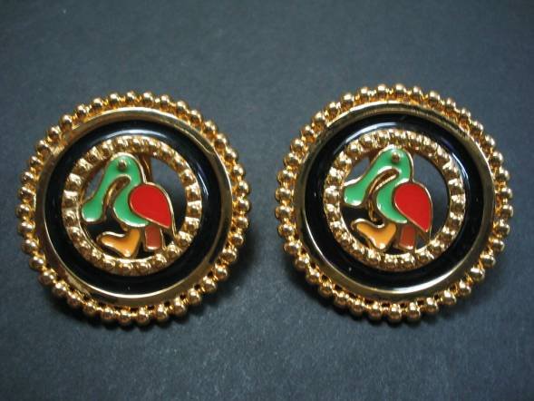 very nice 18karat gold coated SpOON PEAK DUCK EARrings