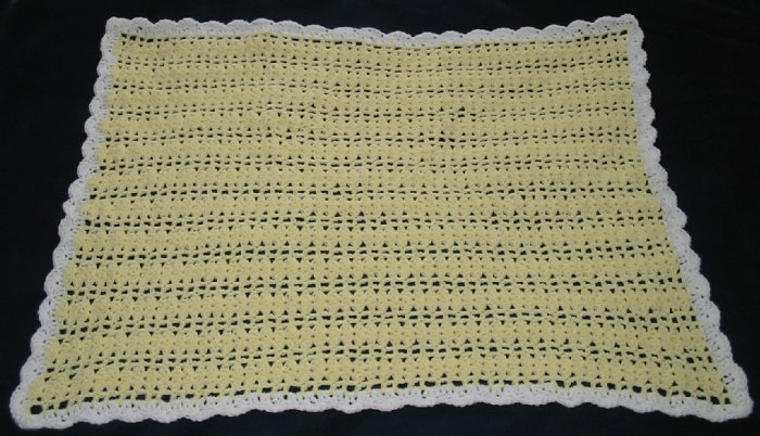 New Handmade Shell Baby Afghan (item # AB0002) approx. 34 in. X 40 in., 100% Acrylic, Machine Wash