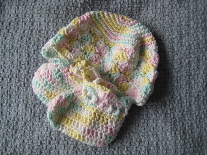 New Handmade Baby Hat - Pastel Dreams (Item # IH0003) 100% Cotton, Matches IS0003 & IB0005