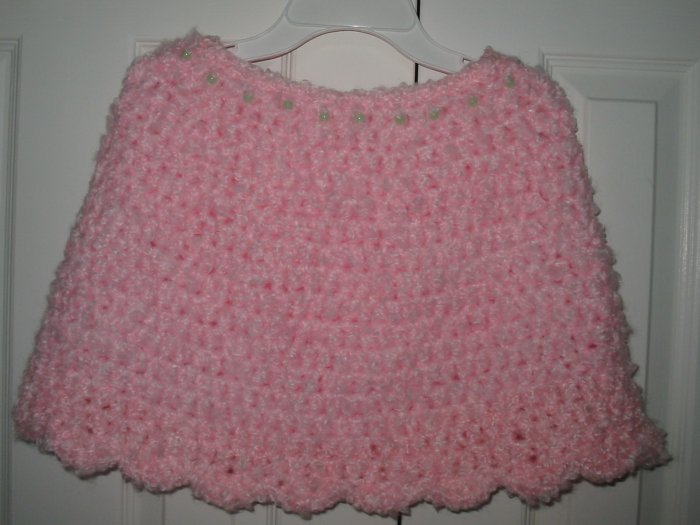 New Hand Crocheted Girls Capelet Pink size 8-12 (item # PC0011) 100% Acrylic, Machine wash
