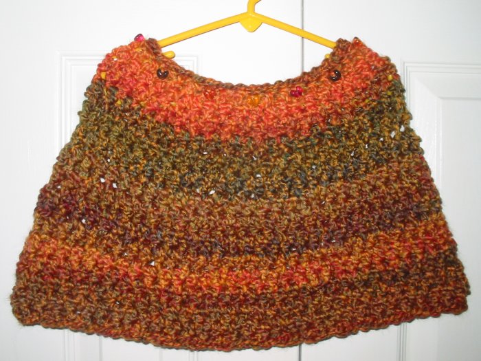 Handmade Girls Capelet , Color: Harvest size 4-6 (item # PC0010), Acrylic blend, Machine wash