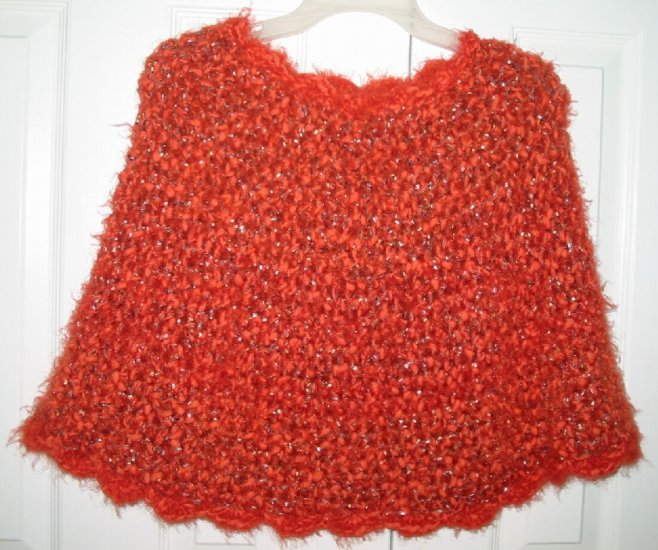 New Hand Crocheted Ladies Capelet Flame (item # PL0003) - One size fits all