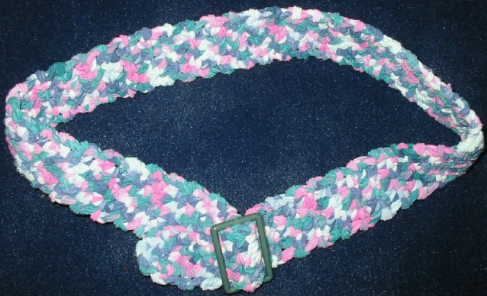 New Hand Crocheted Belt, Color: Monet - Fits up to 28" waist - (item # XB0002)