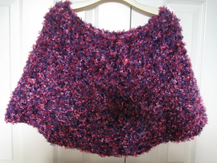 Ladies Hand Crocheted Boa Capelet - Purple & Pink - One size fits all - Polyester & Acrylic