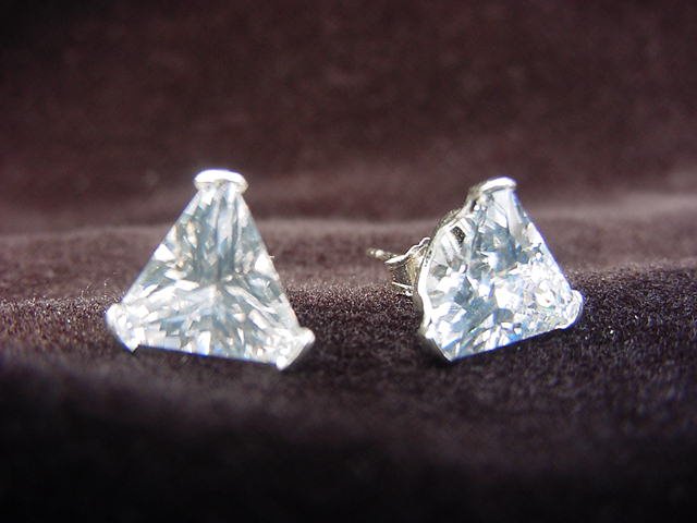 Sterling Silver Triangle-Shaped 8mm Studs