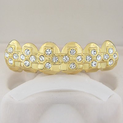 Cross of Bling Gold Plated Playa Grillz