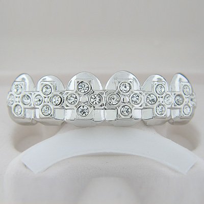 Cross of Bling Gold Rhodium Plated Playa Grillz