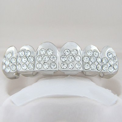 Fort-Eight Points of Ice Rhodium Plated Playa Grillz