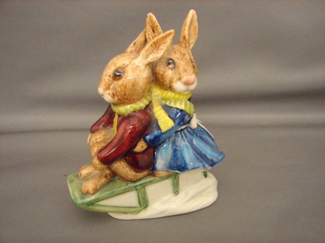 Royal Doulton Bunnykins Billie & Buntie Sleigh Ride