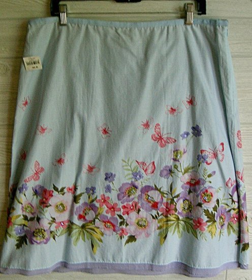 CLEARANCE NWT LIZ CLAIBORNE Cotton Floral Skirt Size Sz 16 NEW