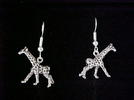 Silvertone giraffe earrings