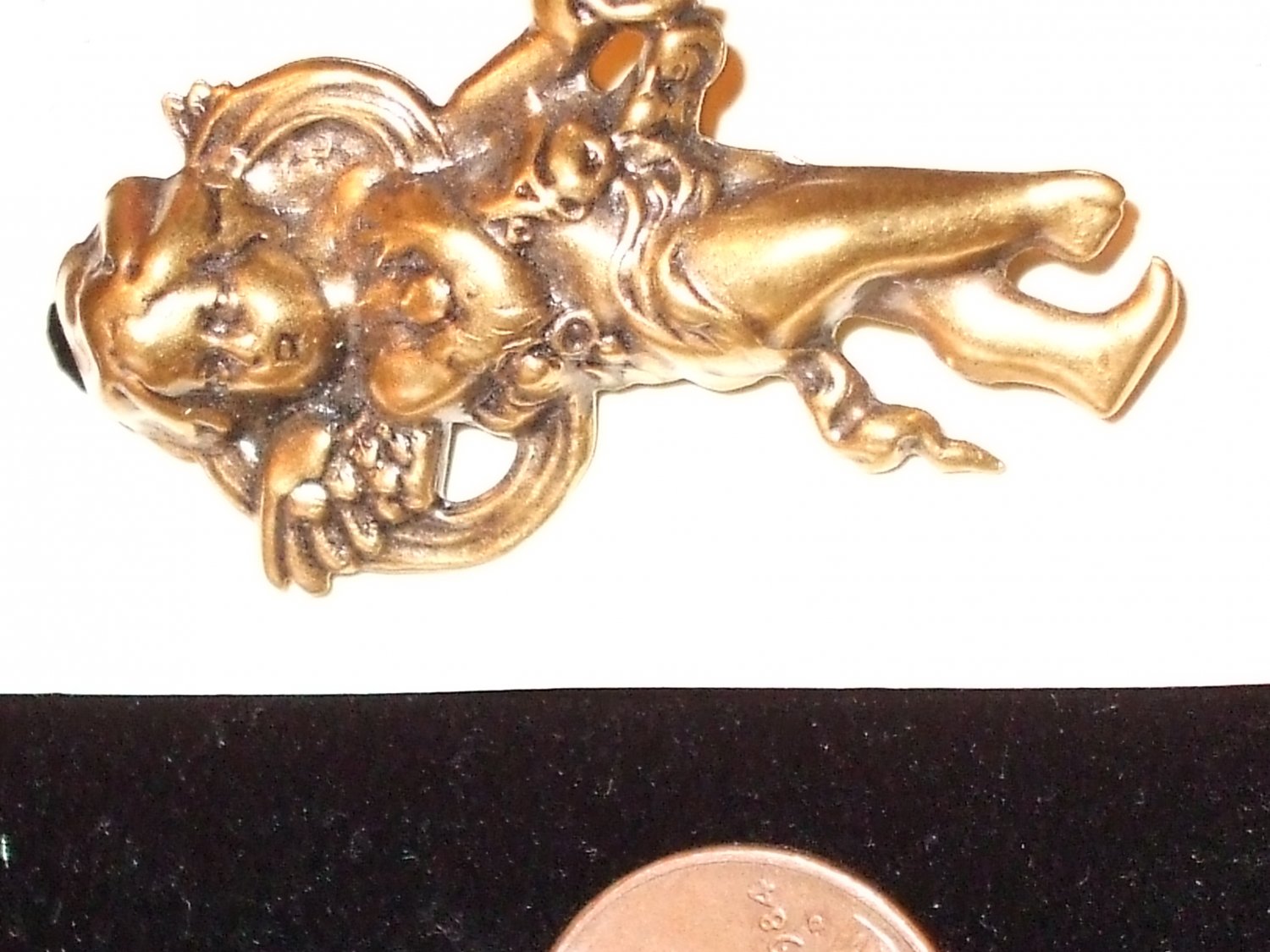 Antiqued goldtone Standing Angel Pin