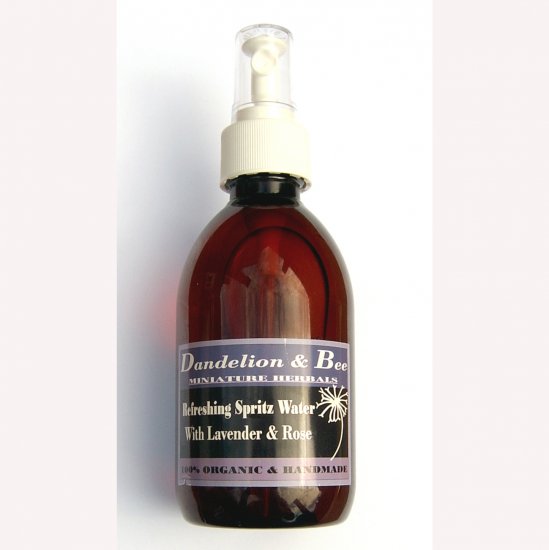 Organic rose and lavender spritz water