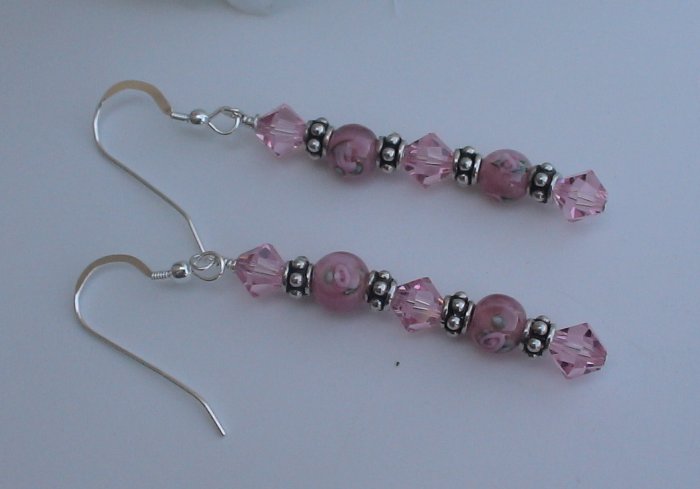 Pink Lampwork Earrings