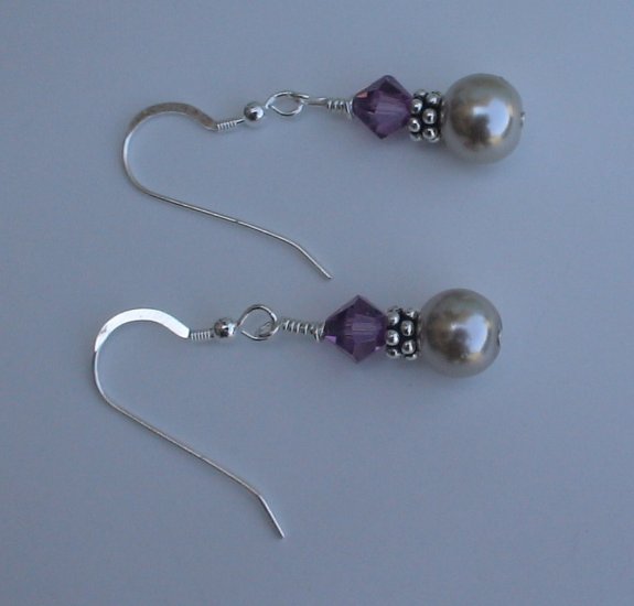 Beaded Amethyst Earrings