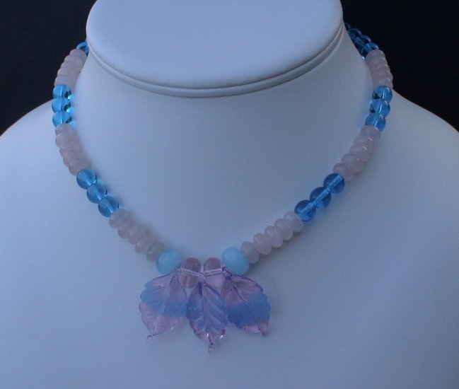 Beaded Blue Moon Necklace