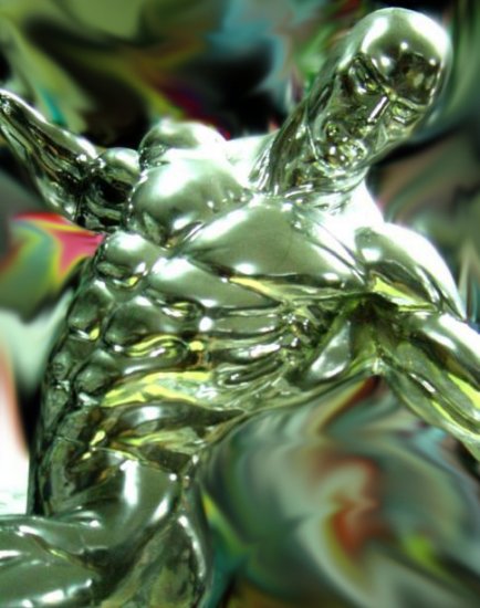 Very Rare Original Design Chrome Silver Surfer Statue 1/4