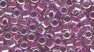 Delica Beads 11/0 Lined Magenta AB 056, 50g Delicas