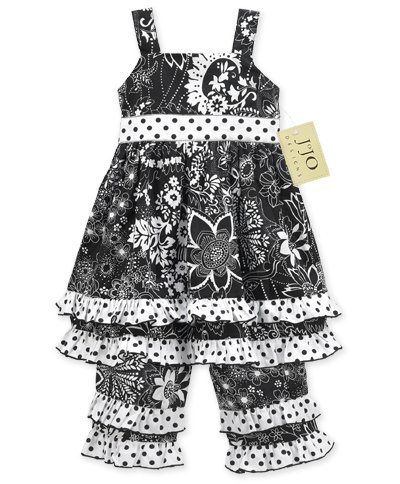 Black and White Floral Dot Outfit 3-6 months