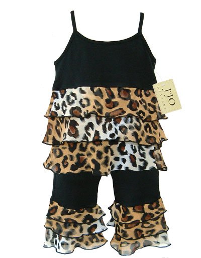 Leopard Print Rumba Outfit Short Sleeve 3-6 months