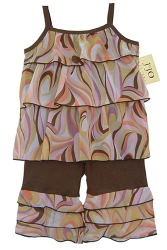 Chocolate and Pink Swirl Rumba Outfit 3-6 months