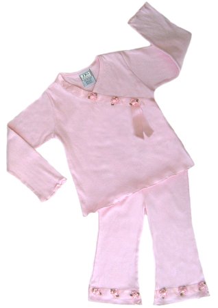 Pink Satin Ribbon Outfit Long Sleeve 6-12