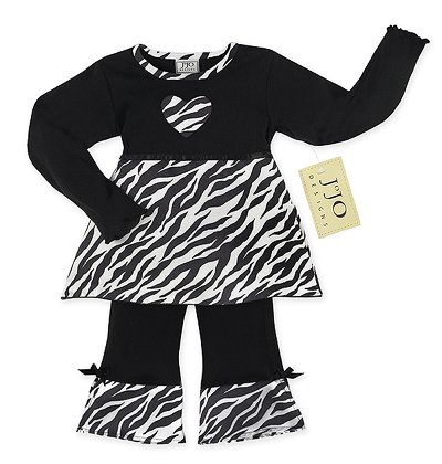 Zebra Print Heart Outfit Long Sleeve 6-12