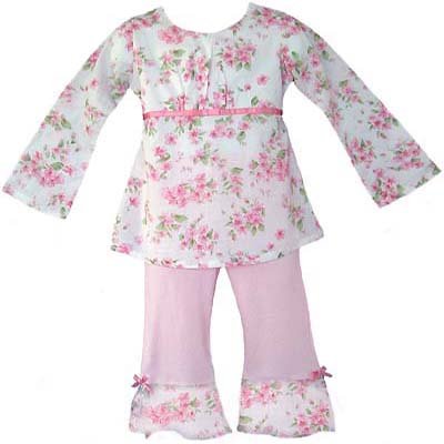 Light Pink Floral Outfit Long Sleeve 6-12