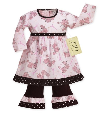Pink and Black Poodle Outfit/Dress 6-12