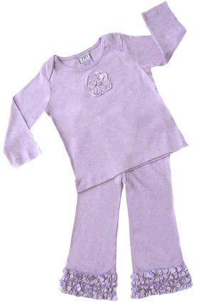 Lavender Satin Ribbon Outfit Long Sleeve 6-12