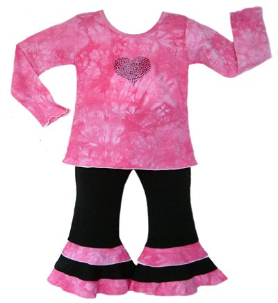 Pink and Black Tie Dye Outfit Long Sleeve 6-12