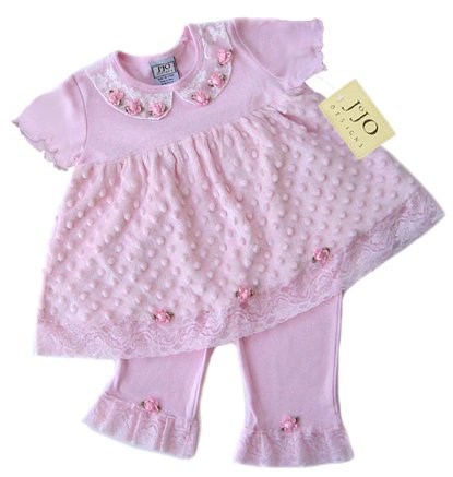 Pink Minky Dot Chenille Outfit 6-12
